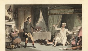 家族からの手紙を受け取る英国紳士 作： Thomas Rowlandson