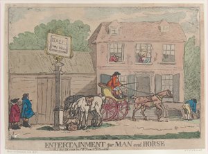 人間と馬の娯楽、1788 年 10 月 25 日、1788 年 10 月 25 日。 作： Thomas Rowlandson