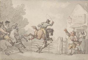 通行料の回避、c.1805-10（グラファイト、ペン、インク、紙にw - c） 作： Thomas Rowlandson