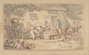 農業シーン、1780～1827年。 作： Thomas Rowlandson