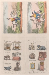 ホグズ ノートンのファッショナブルな家具、数学的馬術、1809 年、1809 年 作： Thomas Rowlandson