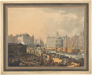 アムステルダムのフィッシュ マーケットの一部である Feyge ダム 作： Thomas Rowlandson