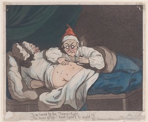 テーパーの光で 5 回 砂時計を夜に変えた!!, 1793., 1793. 作： Thomas Rowlandson
