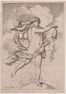 財布を持ったフォルトゥナ、1795-99年、1795-99年。 作： Thomas Rowlandson