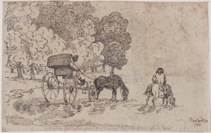 四輪の椅子、1785年4月10日、1785年4月10日 作： Thomas Rowlandson