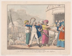 1798 年 10 月 9 日、グランド カイロでの親交、または狂った将軍と彼の陽気なパーティー 作： Thomas Rowlandson