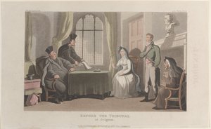 口絵: アヴィニョンの法廷の前で、『Journal of Sentimental Travels in the ...』、1821年より。 作： Thomas Rowlandson
