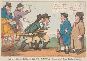 「ギグ・ホーリング」、あるいは19世紀の紳士的な娯楽 作： Thomas Rowlandson
