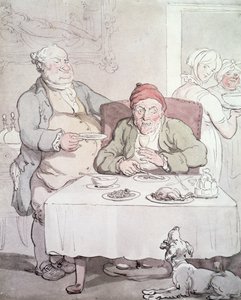 大食い（紙にペンとトイレ） 作： Thomas Rowlandson
