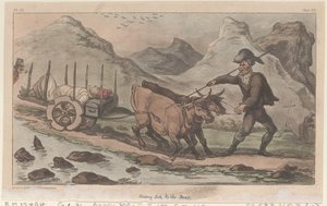 ジョニー・ニューカムの軍事冒険、1815.、1815年から、後ろに病気になる. 作： Thomas Rowlandson