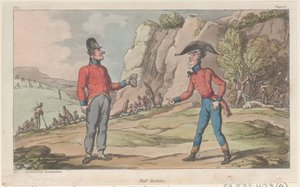 ジョニー・ニューカムの軍事冒険、1815.、1815年からのハーフ・レーションズ。 作： Thomas Rowlandson