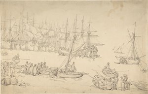 港の風景 作： Thomas Rowlandson