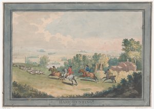 うさぎ狩り、1789 年 2 月 1 日、1789 年 2 月 1 日。 作： Thomas Rowlandson
