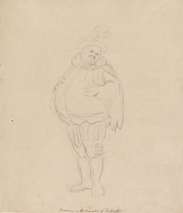 ファルスタッフ役を演じるヘンダーソン 作： Thomas Rowlandson