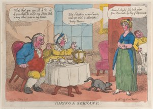 使用人を雇う、1811年、1811年。 作： Thomas Rowlandson