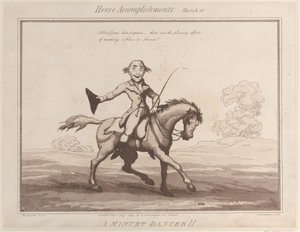 馬の功績、スケッチ 10: メヌエット ダンサー!!、1799 年 8 月 1 日、1799 年 8 月 1 日。 作： Thomas Rowlandson