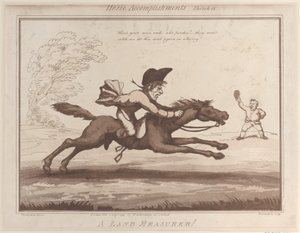 馬の成果、スケッチ 11: A Land Measurer !!、1799 年 8 月 1 日、1799 年 8 月 1 日。 作： Thomas Rowlandson