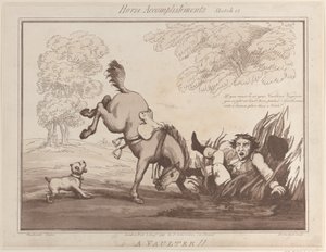 馬の功績、スケッチ 12: ボールター!!、1799 年 8 月 1 日、1799 年 8 月 1 日。 作： Thomas Rowlandson