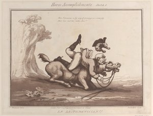 馬の功績、スケッチ 8: 算術士!!、1799 年 8 月 1 日、1799 年 8 月 1 日。 作： Thomas Rowlandson
