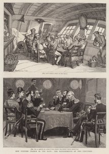 海軍における税関の変化、2世紀の軽食 作： Thomas Rowlandson