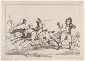 勝利を逃れる方法、1791年11月22日、1791年11月22日。 作： Thomas Rowlandson