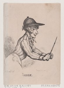 ジョッキー、1808 年 4 月、1808 年 4 月。 作： Thomas Rowlandson