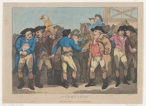 ジョッキーシップ、1802 年 7 月 1 日、1802 年 7 月 1 日。 作： Thomas Rowlandson