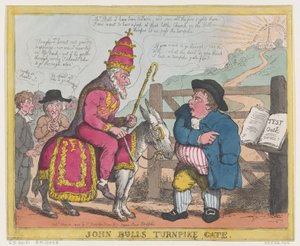 ジョン ブルズ ターンパイク ゲート、1805 年 5 月 15 日、1805 年 5 月 15 日。 作： Thomas Rowlandson