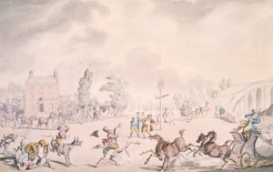 「キュー橋」、キュー、ロンドン、1819 作： Thomas Rowlandson