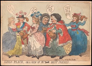 キングスプレイス、またはMの眺め----親友、パブ。 1784年（手描きの彫刻） 作： Thomas Rowlandson