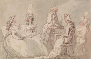 お茶を囲む女性たち 作： Thomas Rowlandson