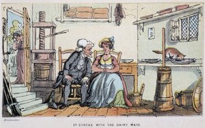 Le docteur avec une servante - ウィリアム・コム著「シンタックス博士の3つの旅：絵のように美しい慰めと妻を求めて」に収録。ローランドソン