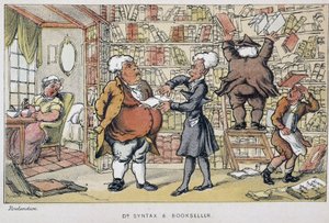 Le docteur et un marchand de livre - ウィリアム・コム著「シンタックス博士の3つの旅：絵のように美しい慰めと妻を求めて」の中で。ローランドソン 作： Thomas Rowlandson