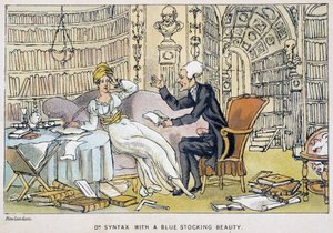 Le docteur et une intelectuelle - ウィリアム・コム著「シンタックス博士の3つの旅：絵のように美しい慰めと妻を求めて」の中で、イラスト。ローランドソン