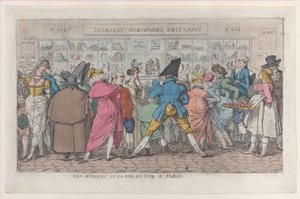 パリのRue du CoqのMusards Rue CoqのDawdlers、ca。 1810年頃。 1810年。 作： Thomas Rowlandson