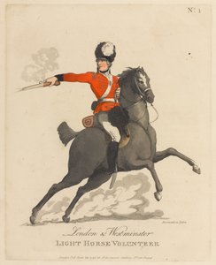 ロンドンとウェストミンスター軽馬ボランティア 作： Thomas Rowlandson