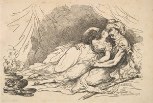 1787年の東洋の愛。 作： Thomas Rowlandson