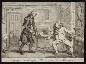 Melopoyn困窮した詩人とマネージャー 作： Thomas Rowlandson