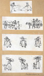ミニチュア・スタディーズ（エッチング） 作： Thomas Rowlandson