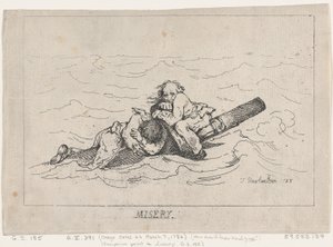 ミザリー、1785年、1785年。 作： Thomas Rowlandson