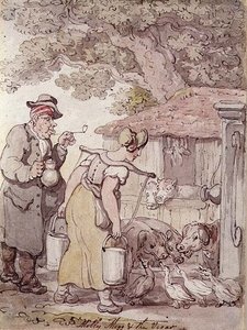 Molly Moggs and the Vicar (ペンとインク、水彩) 作： Thomas Rowlandson