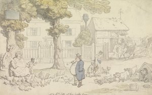 カントリーハウスにいるジョリー夫妻 作： Thomas Rowlandson