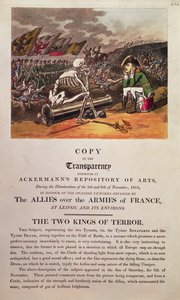 ライプチヒの戦場に一緒に座っているナポレオンと死（266072も参照） 作： Thomas Rowlandson