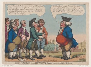 1808 年 6 月 4 日、John Bull に不平を言うダウニング街の奇妙な仲間たち、1808 年 6 月 4 日。