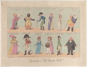 離婚法案に関する意見!!、1800 年 6 月 2 日、1800 年 6 月 2 日。 作： Thomas Rowlandson