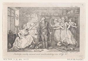 パートリッジは彼の妻によって残酷に告発され、虐待されました. The History of Tom Jones, a Fo..., 1792.
