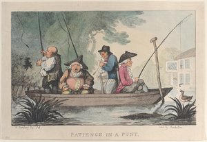パントでの忍耐、1811年、1811年。 作： Thomas Rowlandson