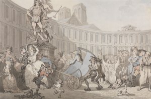 パリ、ヴィクトワール広場 作： Thomas Rowlandson