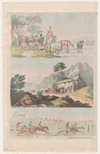 プレート 10、図形、風景、牛の輪郭...学習者用、...、1790 年 8 月 6 日。 作： Thomas Rowlandson