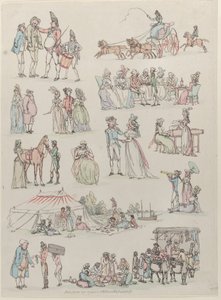プレート 7、図、風景、牛の輪郭...学習者用、ジュ...、1790 年 6 月 27 日。 作： Thomas Rowlandson